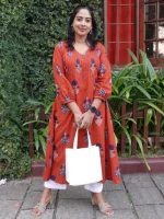 INDHIRA - Kurti - Orange - Image 4