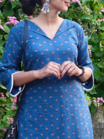 PARIJATHA Kurti - Blue - Image 3