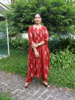MADHURIMA Co-ord set - Red - Image 3