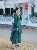 VAMIKA Co-ord set - Green (Chanderi) - Image 3