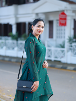 VAMIKA Co-ord set - Green (Chanderi) - Image 4