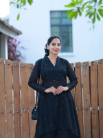 VAMIKA Co-ord set - Black (Chanderi) - Image 3