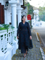 VAMIKA Co-ord set - Black (Chanderi) - Image 2