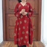 MRUNAL-Red-Modal Ajrakh Kurti