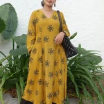MRUNAL-Yellow-Modal Ajrakh Kurti