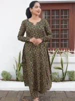 MADHAVI Co-ord set Green-Yellow