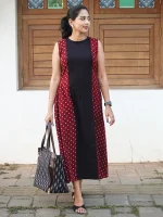 VEDIKA - Red Modal Ajrakh Kurti/Frock - Image 4