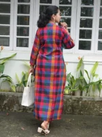 MALAR- Madras check Frock - Image 3