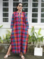 MALAR- Madras check Frock - Image 4