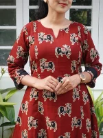 PICHWAI – Red Kurti Top - Image 2