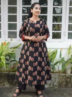 PICHWAI – Black Kurti Top