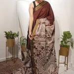 KAVERI Kalamkari Saree– Coffee Brown