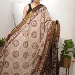 KOKILA Kalamkari Saree– Offwhite & Red