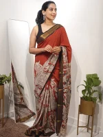KAVERI Kalamkari Saree– Red
